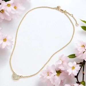J. Crew Heart Necklace with Pave Crystals